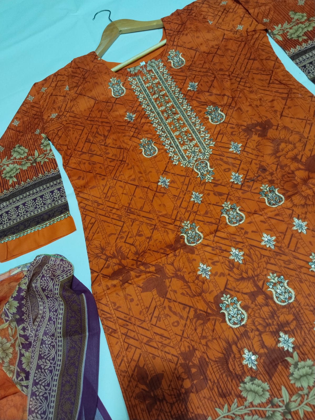 Lawn embroidered dress