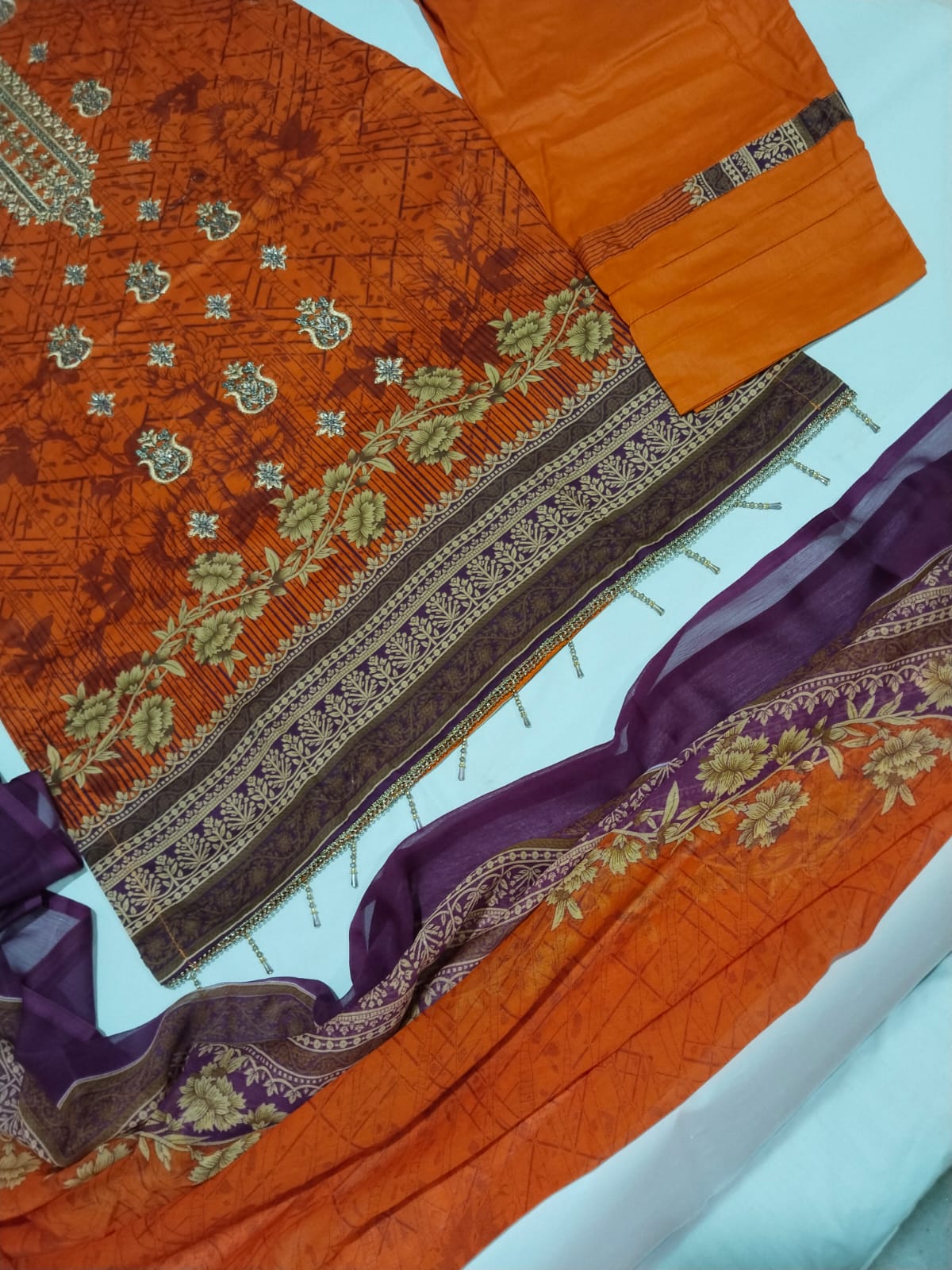 Lawn embroidered dress