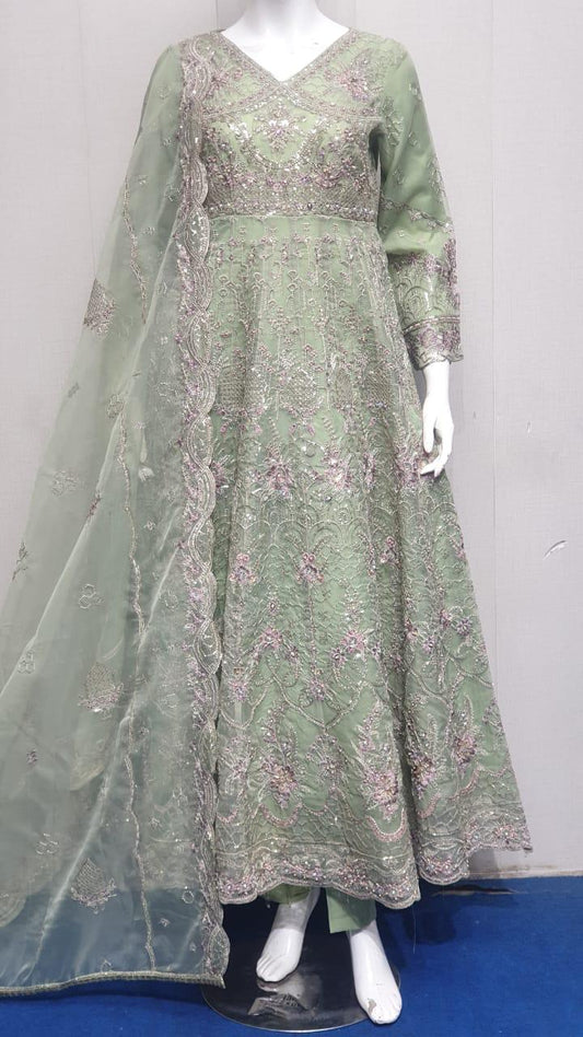 party wear pistachio green