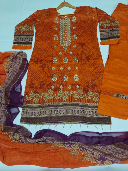 Lawn embroidered dress