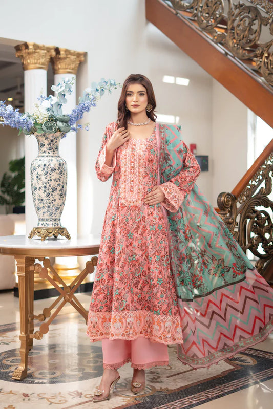 Munira Mehak Frock MSL Peach