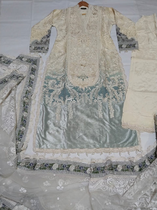 party wear off white&green