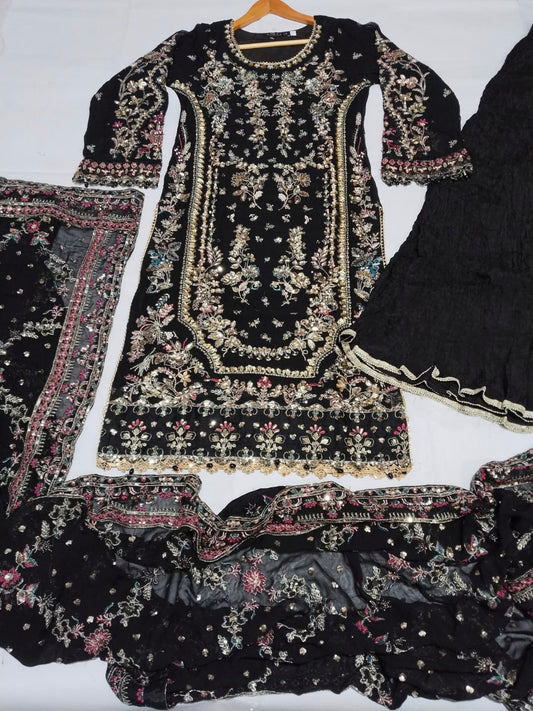 party wear black sharara